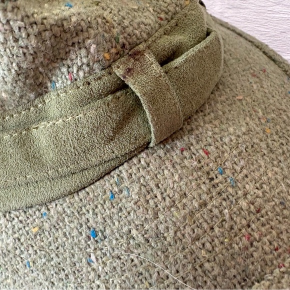 Vintage Speckled Green Tweed Wool Cap Hat - Picture 5 of 8